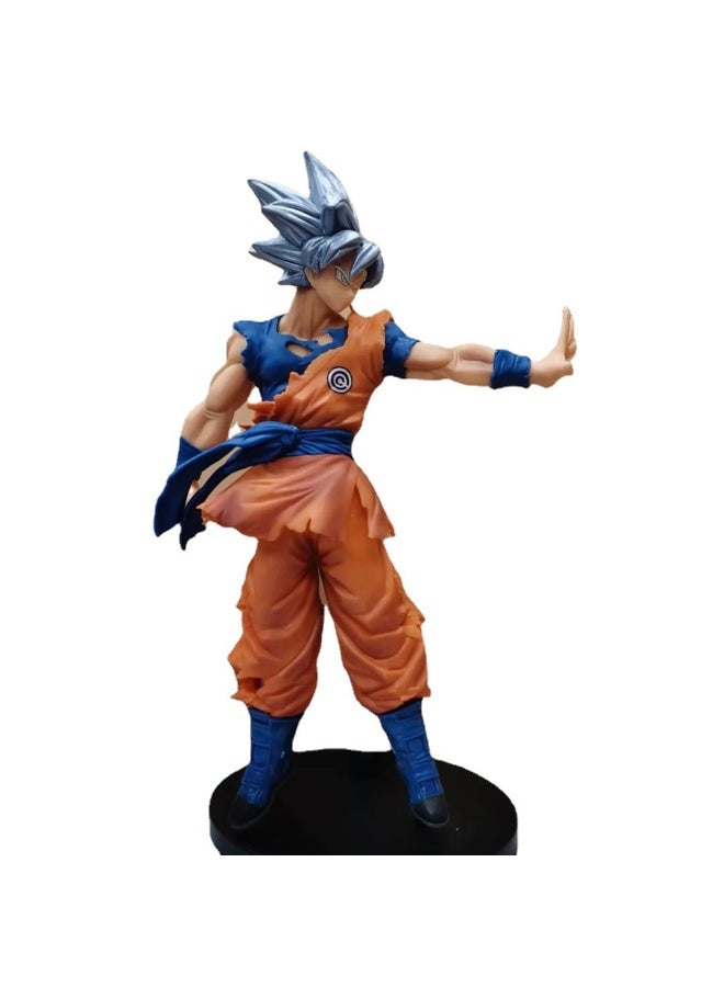 هالامودو التنين الكرة سوبر ساي روك سوبر بديهية شعار الشعر الفضي غوكو ، 24cm الشكل ، هدية عيد ميلاد الكمال وتزيين سطح المكتب مذهلة وحالة الكمبيوتر - Image 1