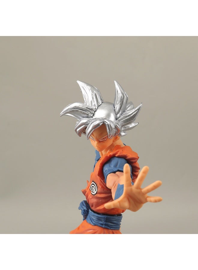 هالامودو التنين الكرة سوبر ساي روك سوبر بديهية شعار الشعر الفضي غوكو ، 24cm الشكل ، هدية عيد ميلاد الكمال وتزيين سطح المكتب مذهلة وحالة الكمبيوتر - Image 2