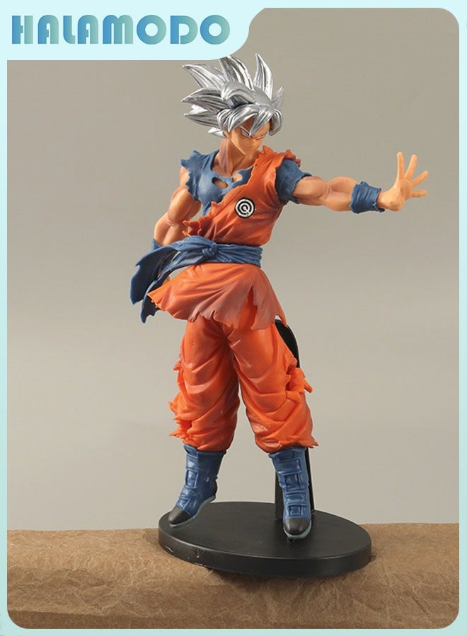 HALAMODO Dragon Ball Super Saiyan Silver-haired Goku in Ultra Instinct Sign, 24cm Figure, Perfect Birthday Gift and Stunning Desktop & PC Case Decoration  - Image 1