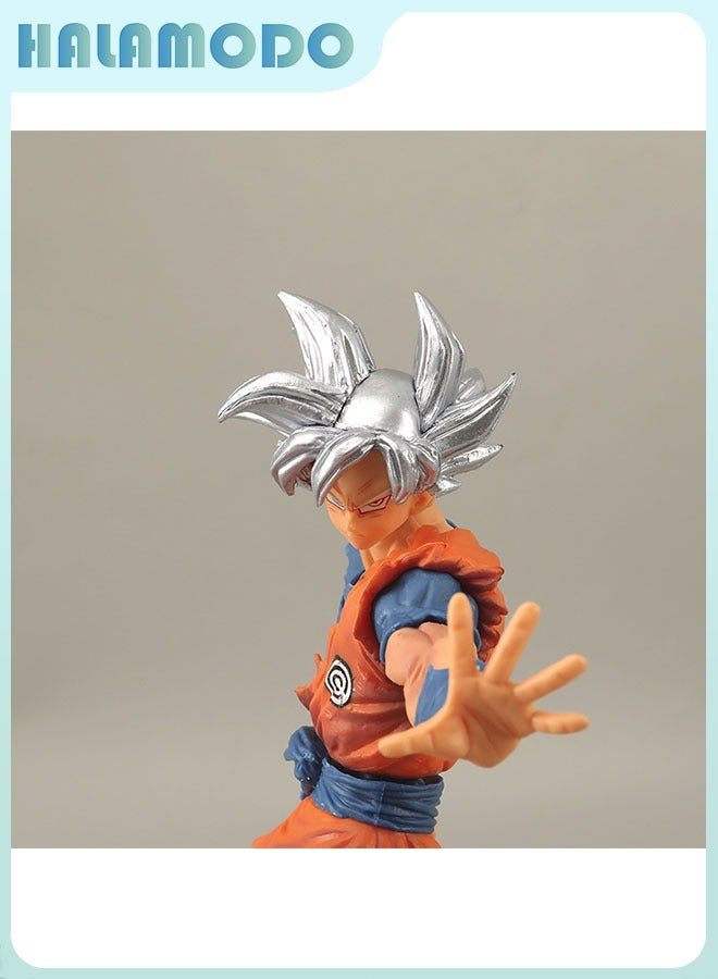 HALAMODO Dragon Ball Super Saiyan Silver-haired Goku in Ultra Instinct Sign, 24cm Figure, Perfect Birthday Gift and Stunning Desktop & PC Case Decoration  - Image 3