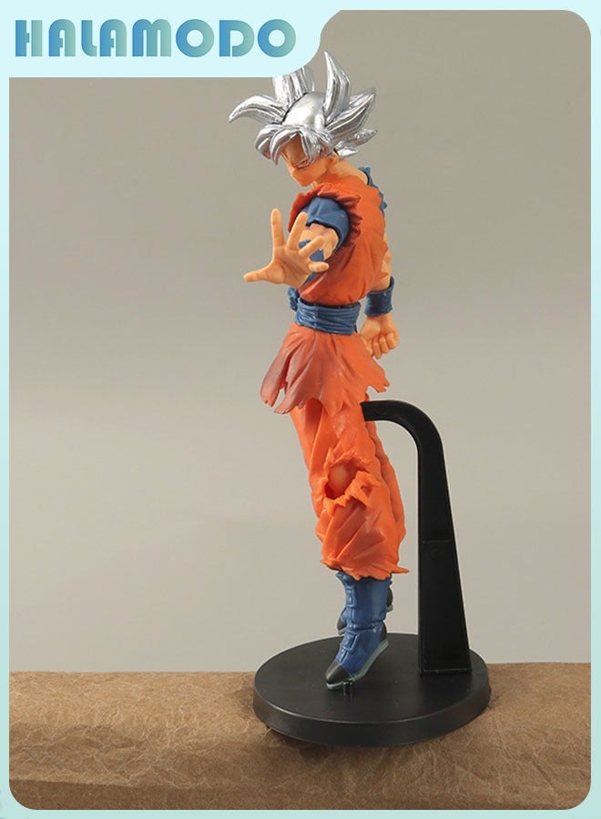 HALAMODO Dragon Ball Super Saiyan Silver-haired Goku in Ultra Instinct Sign, 24cm Figure, Perfect Birthday Gift and Stunning Desktop & PC Case Decoration  - Image 2