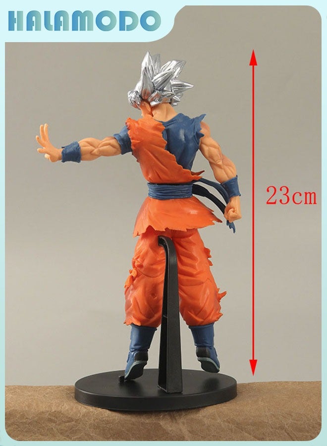 HALAMODO Dragon Ball Super Saiyan Silver-haired Goku in Ultra Instinct Sign, 24cm Figure, Perfect Birthday Gift and Stunning Desktop & PC Case Decoration  - Image 5
