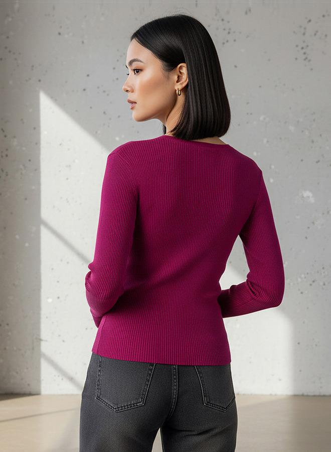 2Xtremz Regular Fit Ribbed V-neck Tricot Sweater - Image 3