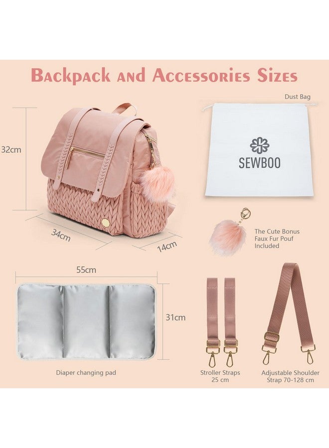 SEWBOO Diaper Bag BackPack Large Capacity Travel Mommy Bag Waterproof and Stylish with Changing Pad Baby Bag for Women and Girls - Image 4