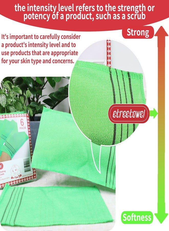 etreetowel Extra Large Size 9.9" x 5.5" (6 PCs) Korean Asian Exfoliating Bath Washcloths Mitt Scrub for Body washcloth Glove Viscose Rayon Towel for Soft Skin Korea Made - Image 3