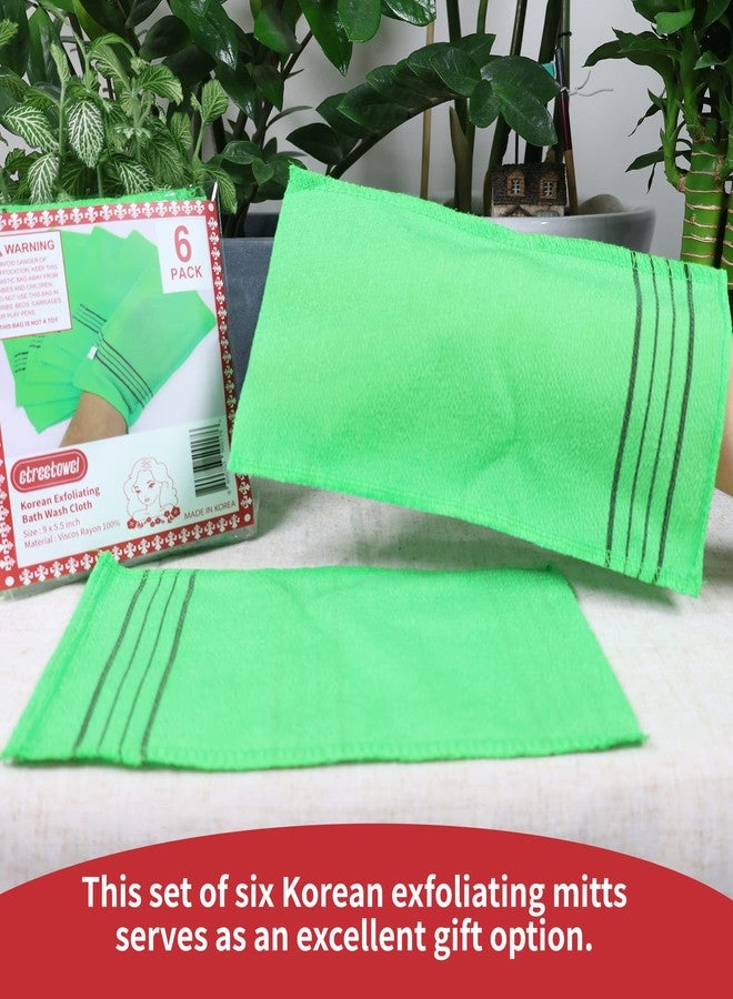 etreetowel Extra Large Size 9.9" x 5.5" (6 PCs) Korean Asian Exfoliating Bath Washcloths Mitt Scrub for Body washcloth Glove Viscose Rayon Towel for Soft Skin Korea Made - Image 5
