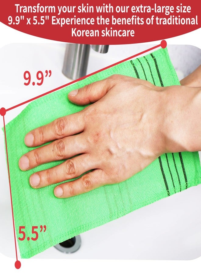 etreetowel Extra Large Size 9.9" x 5.5" (6 PCs) Korean Asian Exfoliating Bath Washcloths Mitt Scrub for Body washcloth Glove Viscose Rayon Towel for Soft Skin Korea Made - Image 2