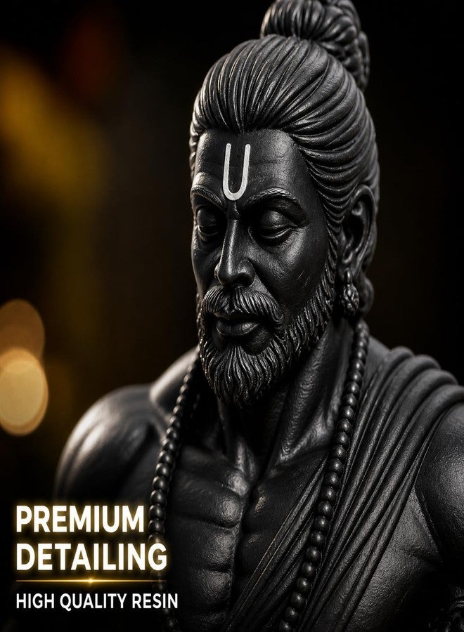 CHULO Black Matte Finish Lord Hanuman Idol for Car Dashboard, Home & Office Desk | Hanuman Ji Murti for Positivity, Strength, Good Luck & Prosperity - 10x8x10 cm | Hindu Spiritual Gift Showpiece - Image 5