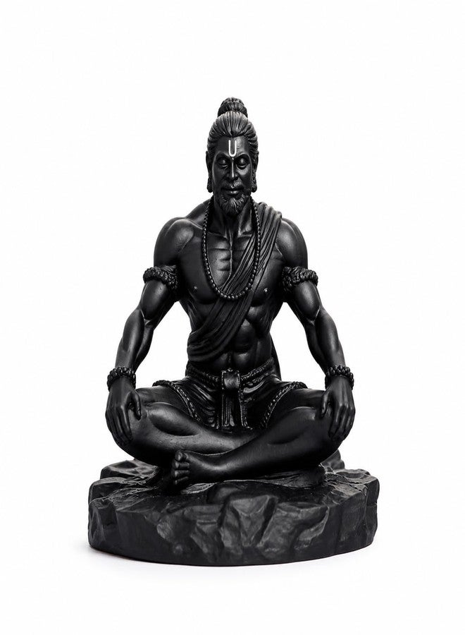 CHULO Black Matte Finish Lord Hanuman Idol for Car Dashboard, Home & Office Desk | Hanuman Ji Murti for Positivity, Strength, Good Luck & Prosperity - 10x8x10 cm | Hindu Spiritual Gift Showpiece - Image 1
