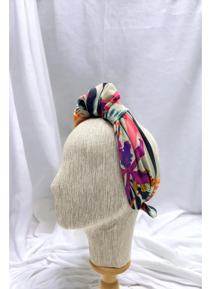 بيستور Purple Leaf Patterned Colorful Bandana Scarf New Season Hair Accessory