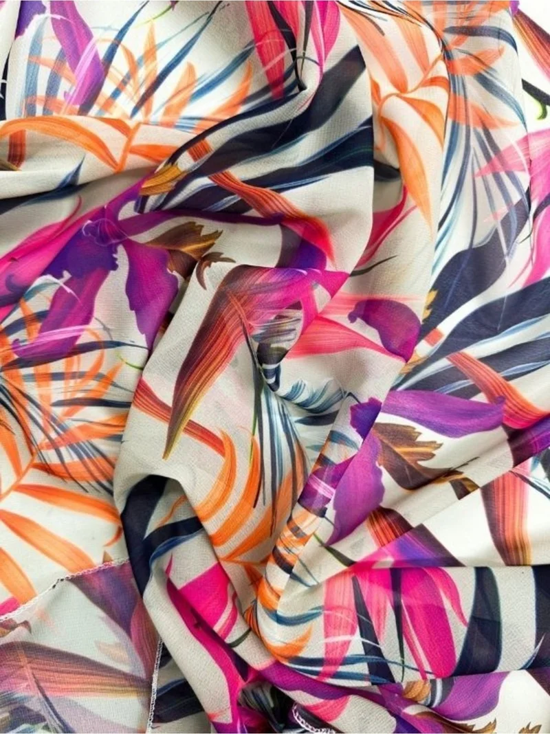 Pistore Purple Leaf Patterned Colorful Bandana Scarf New Season Hair Accessory
