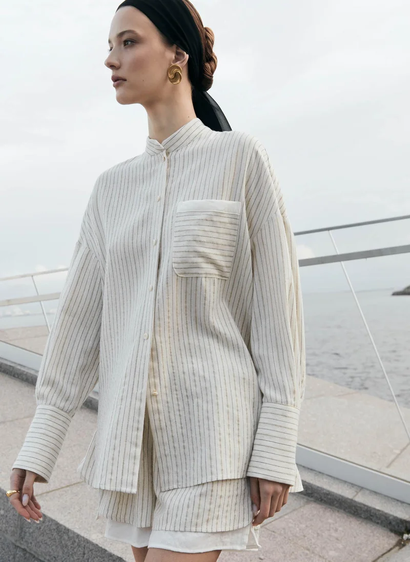Lichi Striped loose shirt