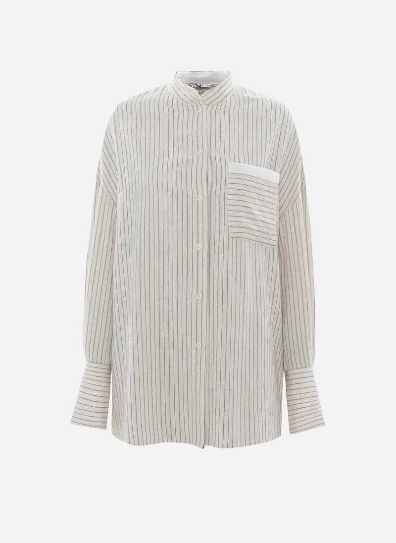 Lichi Striped loose shirt
