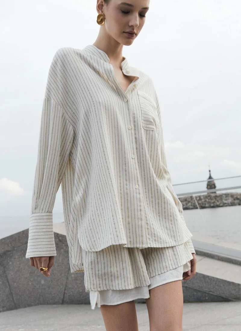 Lichi Striped loose shirt