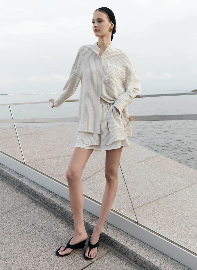 Lichi Striped loose shirt
