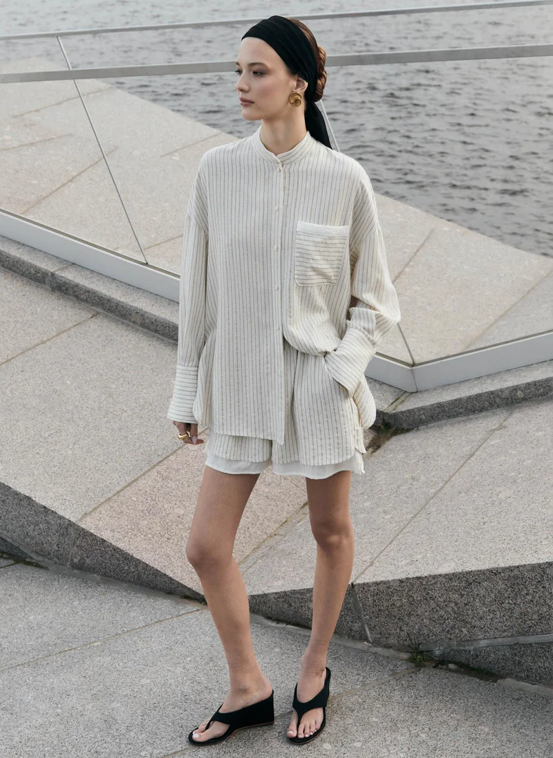 Lichi Striped loose shirt
