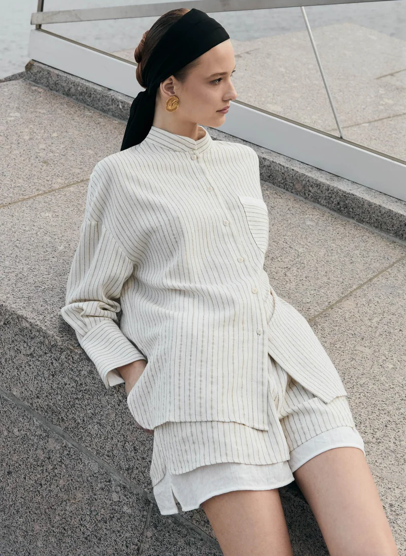 Lichi Striped loose shirt
