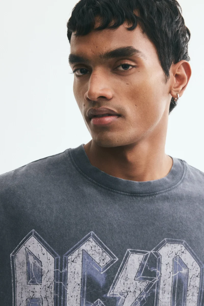 H&M Relaxed Fit Printed Cotton T-shirt