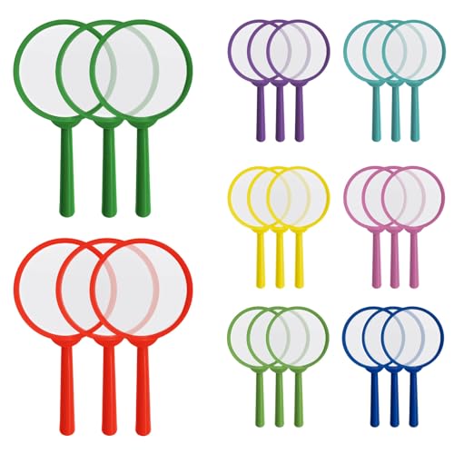 24Pcs Kids Magnifying Glasses Plastic Magnifier Colorful Hand Lens 5X Mini Magnifying Glass for Children Science Class Reading Outdoor Observation Party Favor IRCHLYN 8 Colors