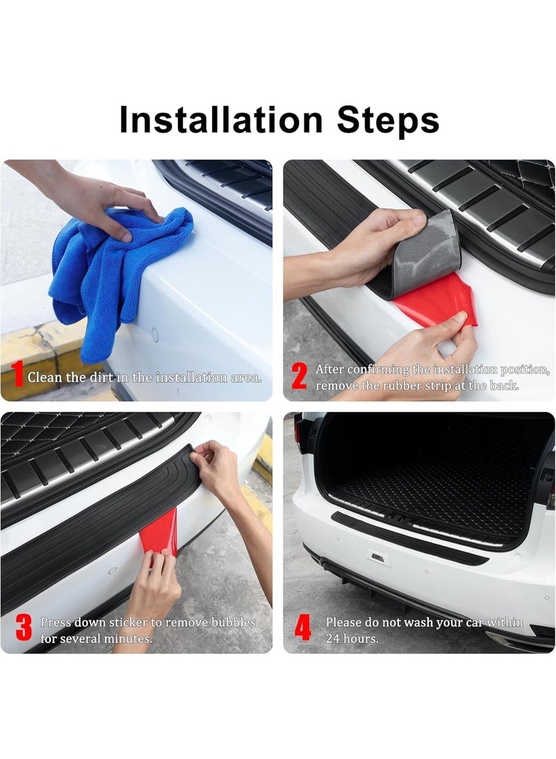 Car Rear Bumper Protector, 35.5inch x2.75inch Car/SUV Universal Rubber Anti-Scratch Trunk Exterior Accessories（Black） - Image 4