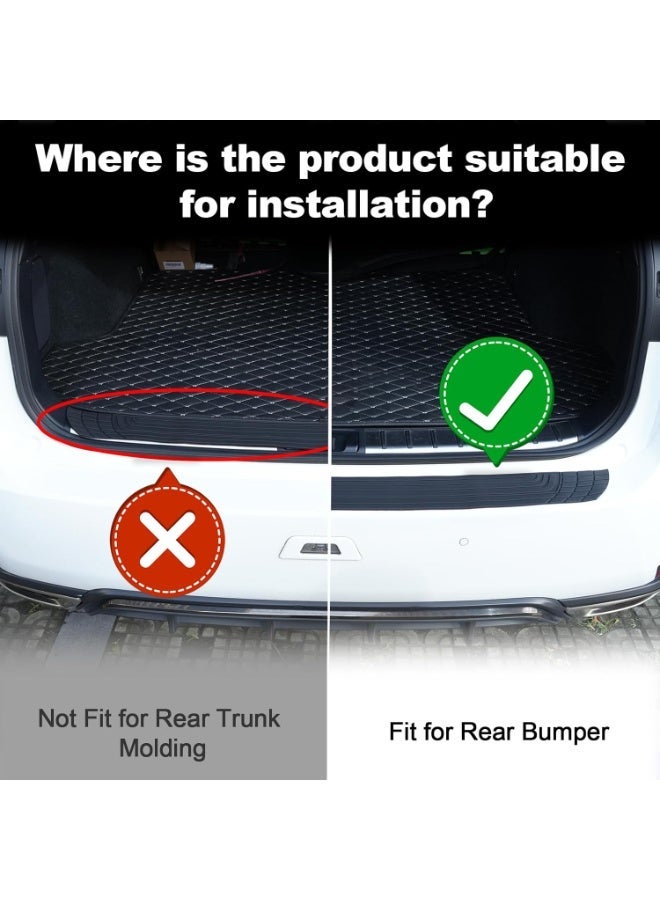 Car Rear Bumper Protector, 35.5inch x2.75inch Car/SUV Universal Rubber Anti-Scratch Trunk Exterior Accessories（Black） - Image 3