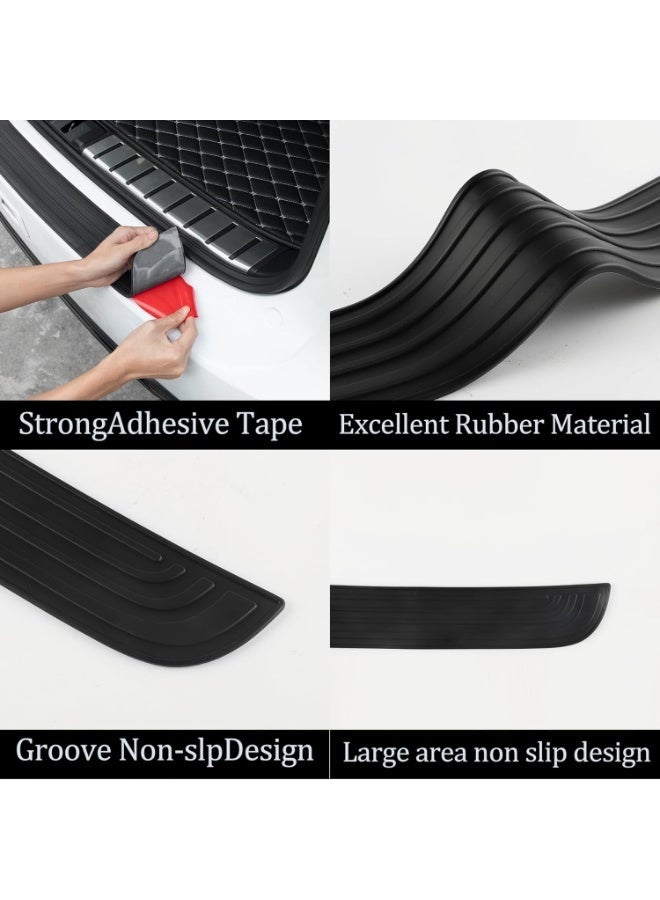 Car Rear Bumper Protector, 35.5inch x2.75inch Car/SUV Universal Rubber Anti-Scratch Trunk Exterior Accessories（Black） - Image 2