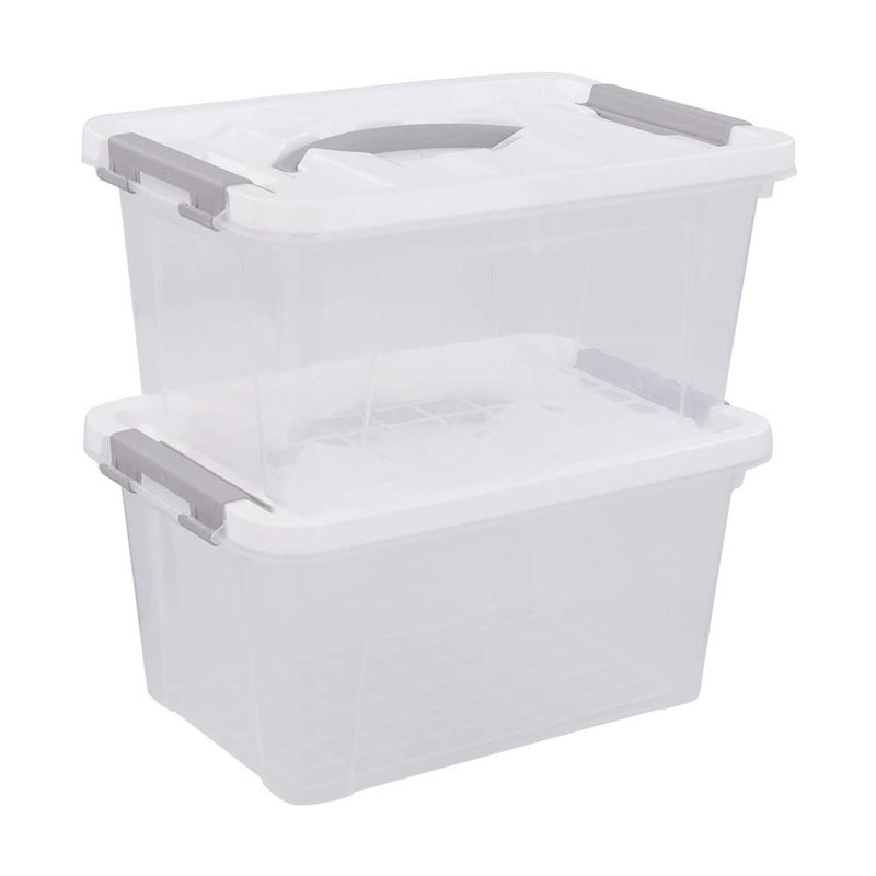 Saedy Clear Plastic Storage Bins/Containers, Multi-purpose Storage Box 6 Quart, Set of 2 - Image 1