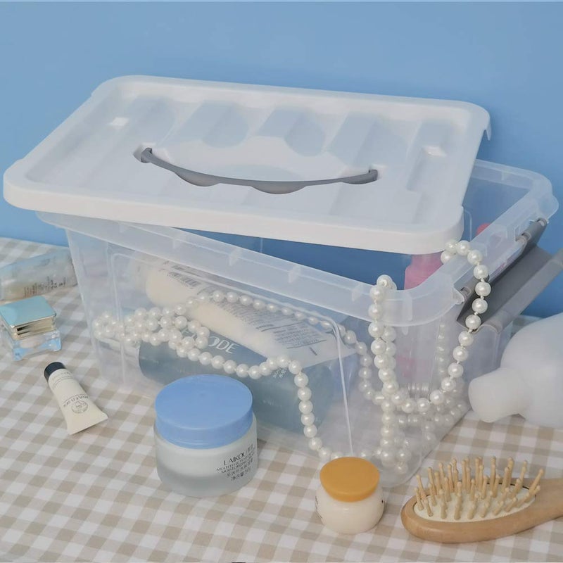Saedy Clear Plastic Storage Bins/Containers, Multi-purpose Storage Box 6 Quart, Set of 2 - Image 4