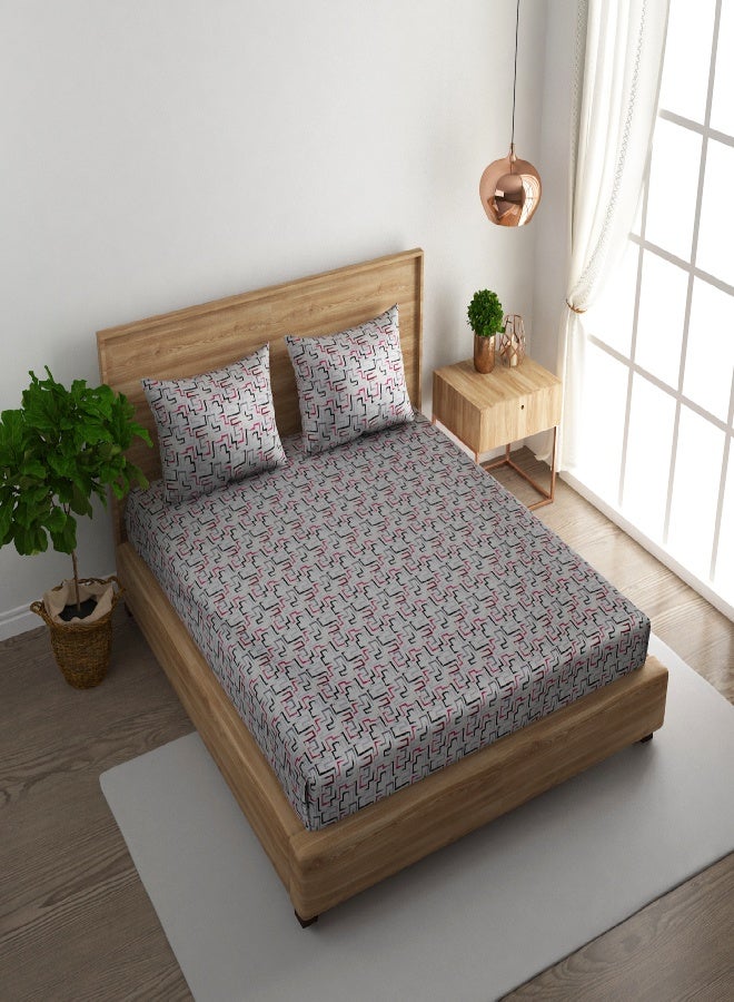 RISHAHOME 3-Piece 180 TC Printed Cotton Bedsheet Set Queen Size – Premium Collection with 2 pillow cases - Image 2