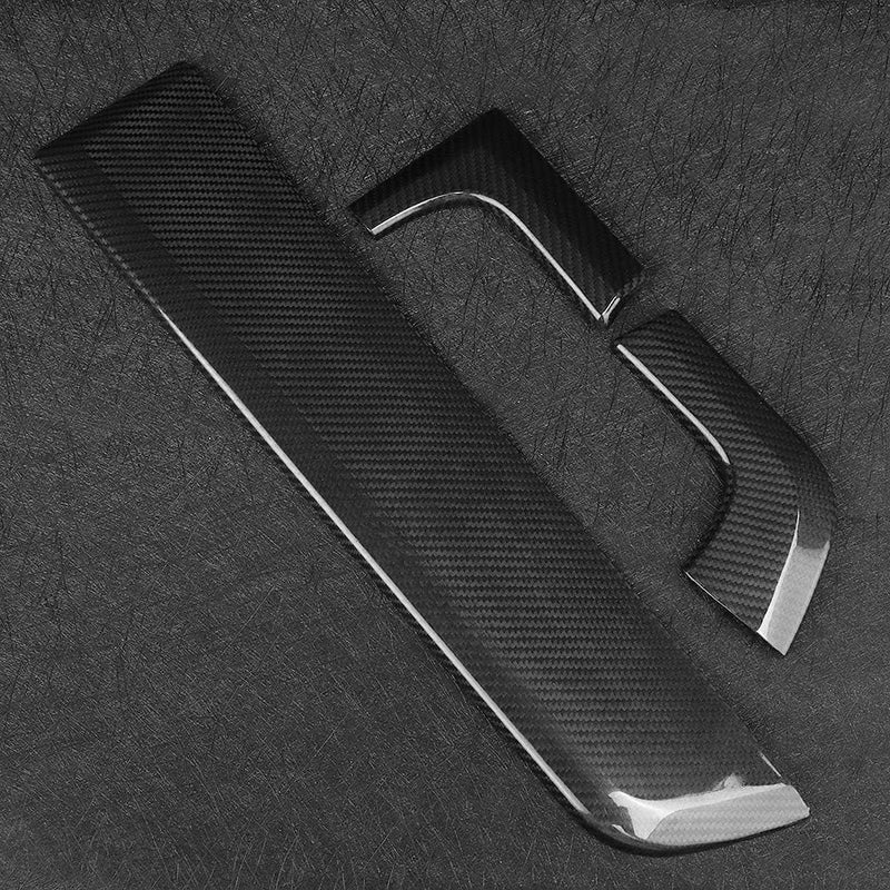 Carbon Fiber Center Control Panel Cover Frame, 3pcs Decorative Trim for 2017-2020 - Real Material, Glossy Finish, Interior Styling Upgrade - Image 3