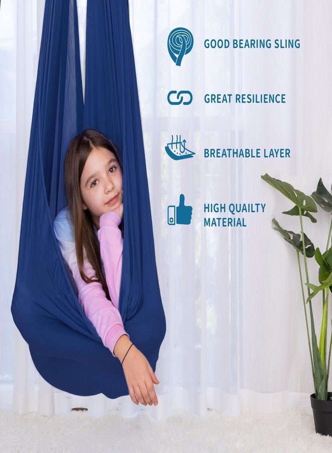 OUTREE Sensory Swing for Kids with 360° Swivel Hanger, Indoor Therapy Swing Great for Autism, ADHD, Sensory Processing Disorder, and Autistic Children (Navy Blue) - Image 3