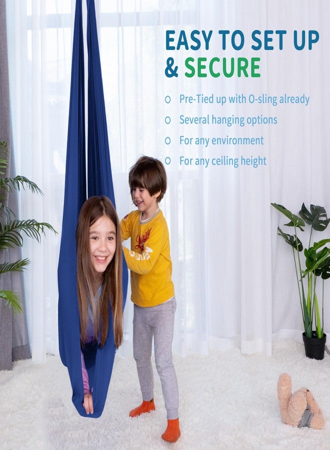 OUTREE Sensory Swing for Kids with 360° Swivel Hanger, Indoor Therapy Swing Great for Autism, ADHD, Sensory Processing Disorder, and Autistic Children (Navy Blue) - Image 5