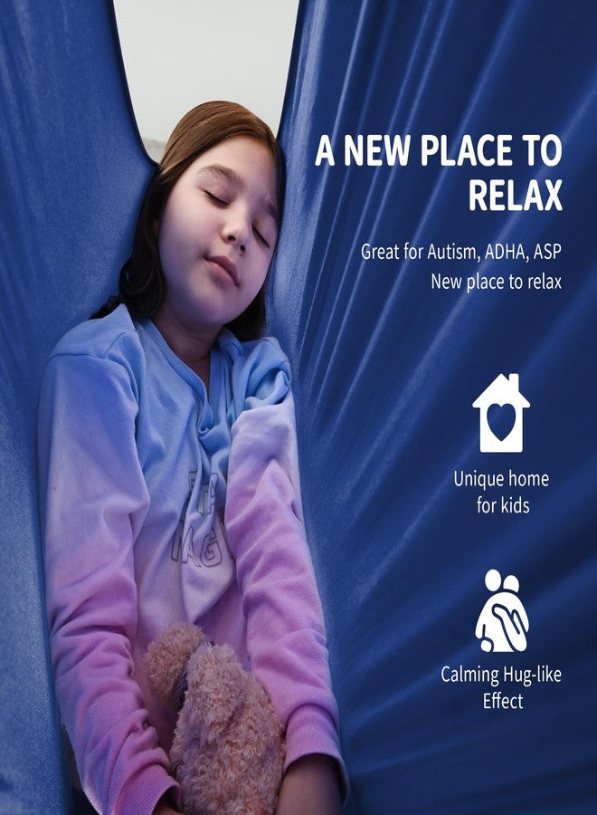 OUTREE Sensory Swing for Kids with 360° Swivel Hanger, Indoor Therapy Swing Great for Autism, ADHD, Sensory Processing Disorder, and Autistic Children (Navy Blue) - Image 4