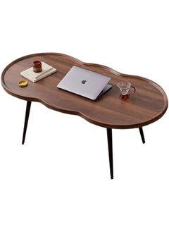 MOMENT Irregular Coffee Table, With Heightening Edges & 4 Metal Legs, Arc Corner Design - Anti-Collision, For Living Room, Office, Balcony  - Image 1