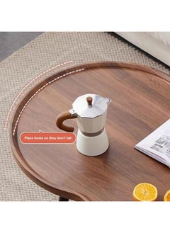 MOMENT Irregular Coffee Table, With Heightening Edges & 4 Metal Legs, Arc Corner Design - Anti-Collision, For Living Room, Office, Balcony  - Image 4