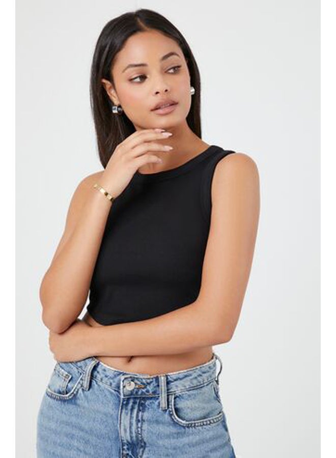FOREVER 21 Rib-Knit Cropped Tank Top - Image 1