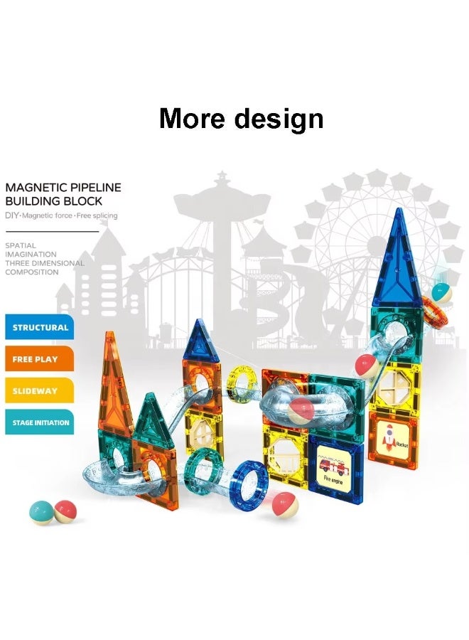 TARIOMART Magnetic Building Tiles 97 PCS Set – 3D Creative Construction Blocks, STEM Learning Toy for Kids 3+ Years, Educational Montessori Magnetic Building Kit - Image 5