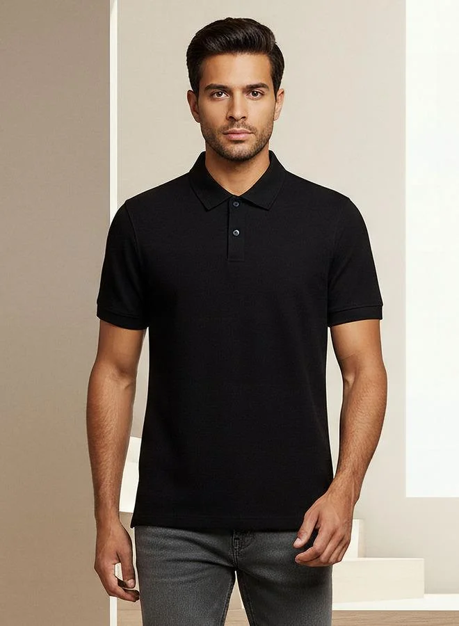 Splash FAV Basic Short Sleeves Textured Polo T-shirt