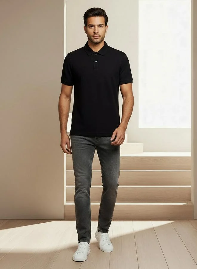 Splash FAV Basic Short Sleeves Textured Polo T-shirt