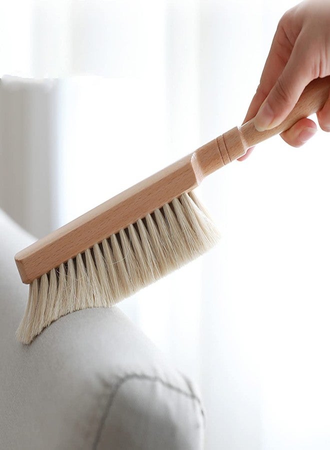 OAKART Horsehair Hand Brush Soft Bristles for Upholstery Furniture Couch Bed Beech Wood Handle 12 Inch Long (2pcs) - Image 4