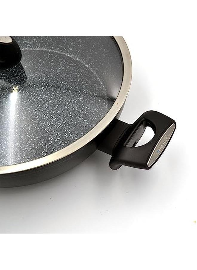 Korkmaz Nora Granite Short Pot Black 28 X 7 Cm A2945  - Image 4