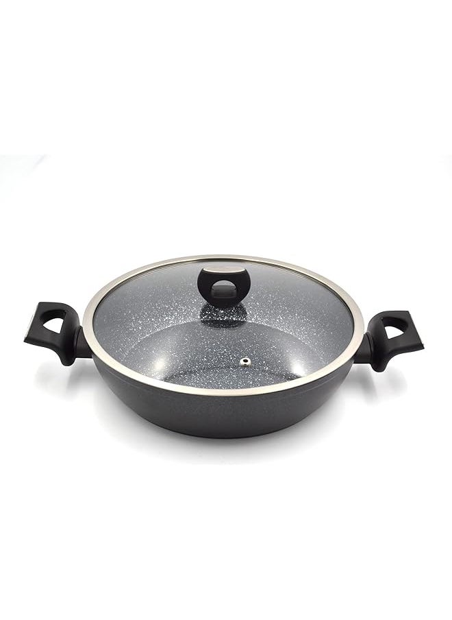Korkmaz Nora Granite Short Pot Black 28 X 7 Cm A2945  - Image 1