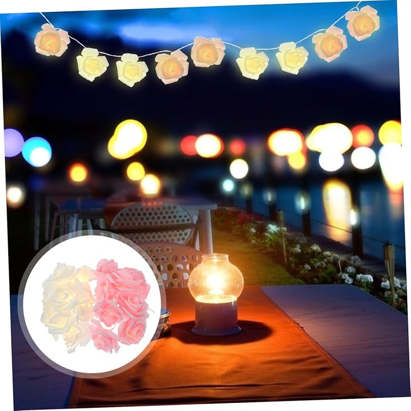Cabilock USB Rose Flower String Lights Warm White LED Fairy Lights For Bedroom Wedding Party - Image 4