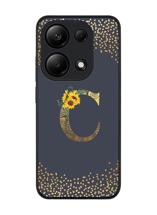 Stylizedd Rugged Case for Xiaomi Redmi Note 13 Pro 4G / Xiaomi Poco M6 Pro 4G Cover- Custom Monogram Initial Letter Mandala Floral Alphabet - C(Grey) - Image 1