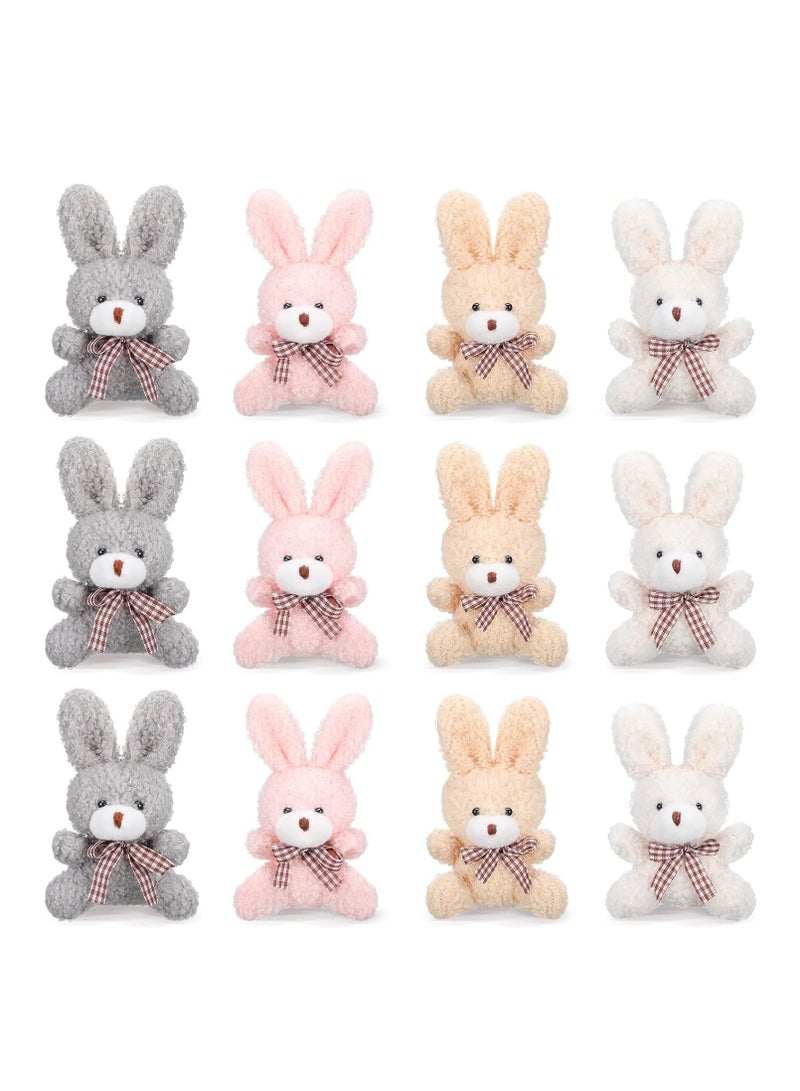 Raxoom 12 Pcs 4 Inch Mini Plush Stuffed Animal Bear Bunny Koala Jointed Furry Doll Toys for DIY Keychain Gifts Birthday Wedding Party Favors - Image 1