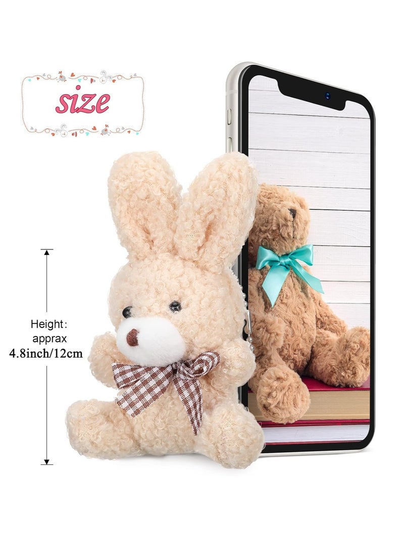 Raxoom 12 Pcs 4 Inch Mini Plush Stuffed Animal Bear Bunny Koala Jointed Furry Doll Toys for DIY Keychain Gifts Birthday Wedding Party Favors - Image 3