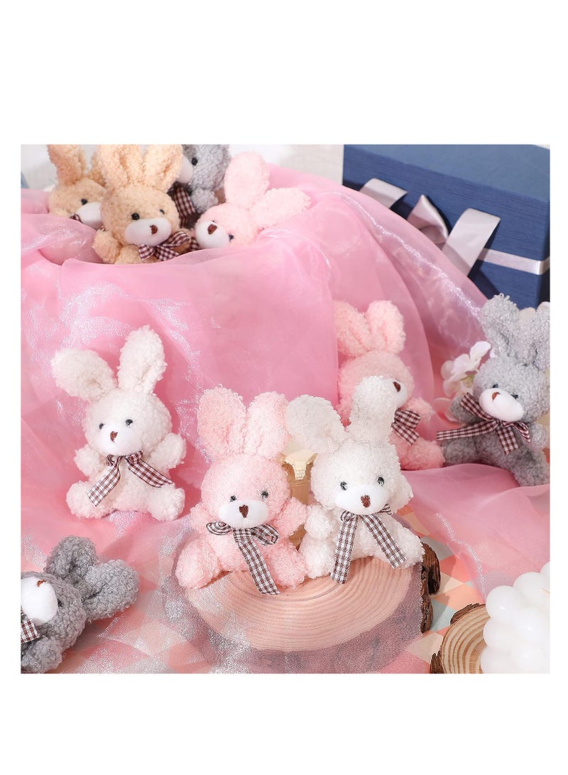 Raxoom 12 Pcs 4 Inch Mini Plush Stuffed Animal Bear Bunny Koala Jointed Furry Doll Toys for DIY Keychain Gifts Birthday Wedding Party Favors - Image 5