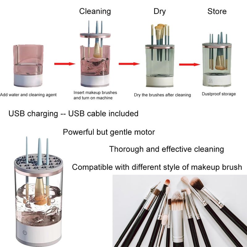 Plenteous Electric Makeup Brush CleanerAutomatic Cosmetic Brush CleanerUpgraded Electric Makeup Brush Cleaner for All Size Beauty Makeup Brushes AutoRotating Brush Cleaner Deep Cleaning 1pc - Image 2