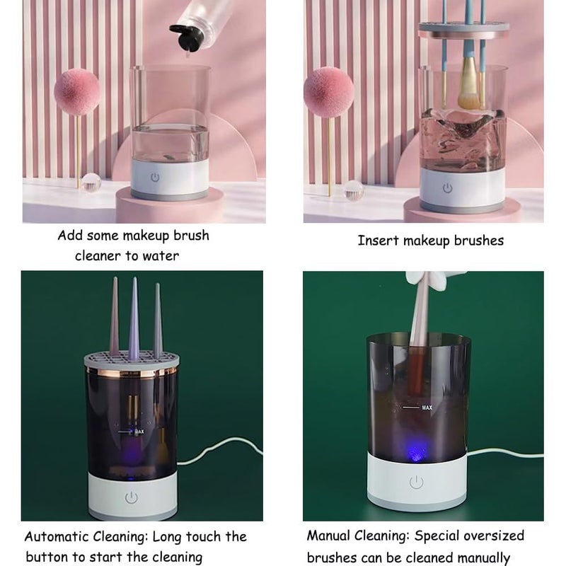 Plenteous Electric Makeup Brush CleanerAutomatic Cosmetic Brush CleanerUpgraded Electric Makeup Brush Cleaner for All Size Beauty Makeup Brushes AutoRotating Brush Cleaner Deep Cleaning 1pc - Image 4