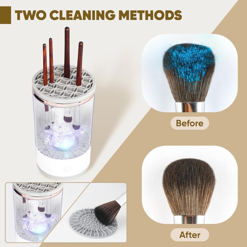 Plenteous Electric Makeup Brush CleanerAutomatic Cosmetic Brush CleanerUpgraded Electric Makeup Brush Cleaner for All Size Beauty Makeup Brushes AutoRotating Brush Cleaner Deep Cleaning 1pc - Image 5